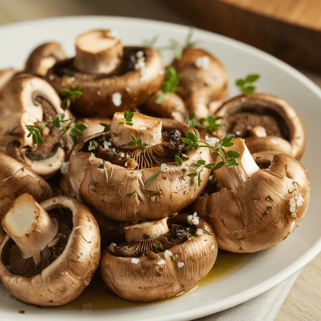 Sliced beefsteak mushrooms in a dish