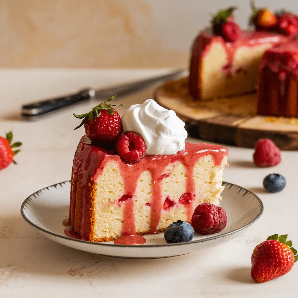 Strawberry Pound Cake with Glaze