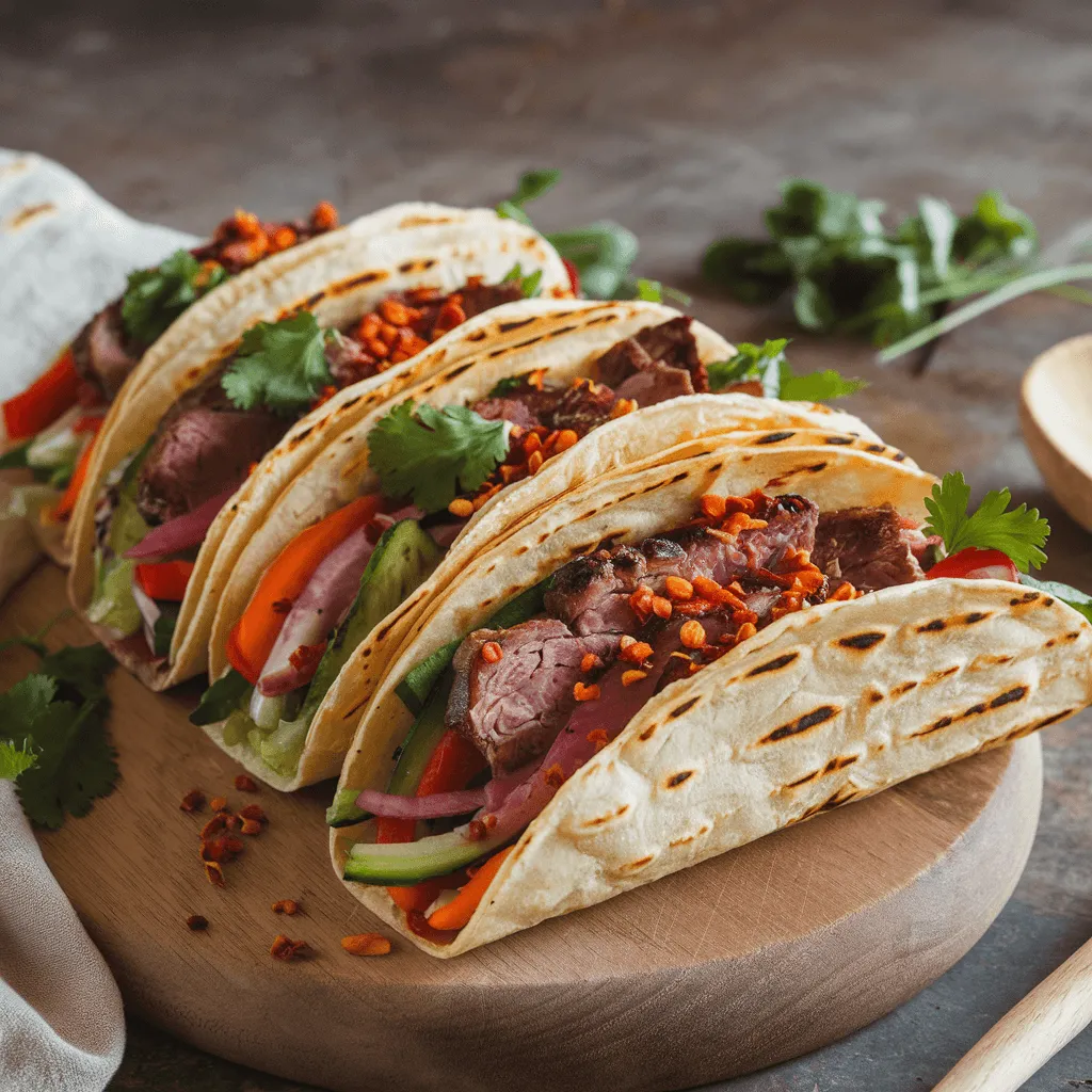 Tacos with sourdough tortillas