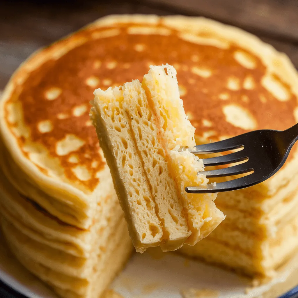 Close-up of fluffy pancake texture