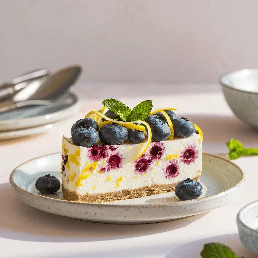 Lemon Blueberry Cheesecake Slice