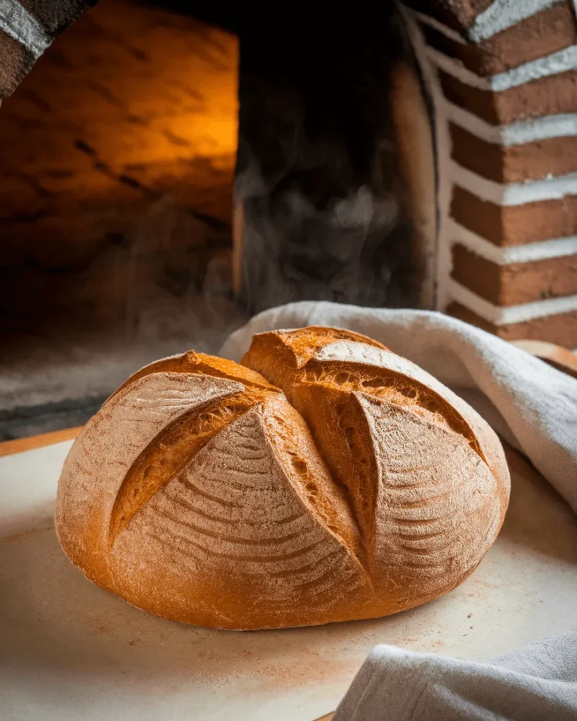 Cuban Bread Fresh Out of the Oven on a Baking Stone