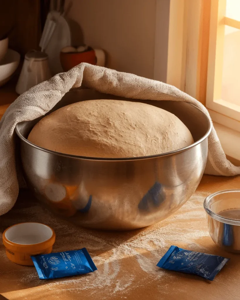 Cuban Bread Dough Rising in a Bowl