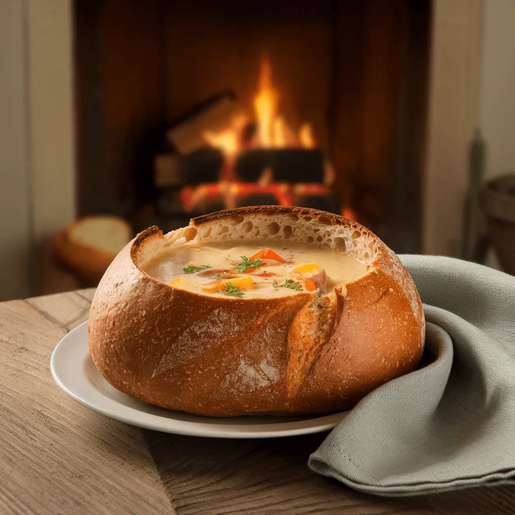 Panera Bread Bowl with creamy soup