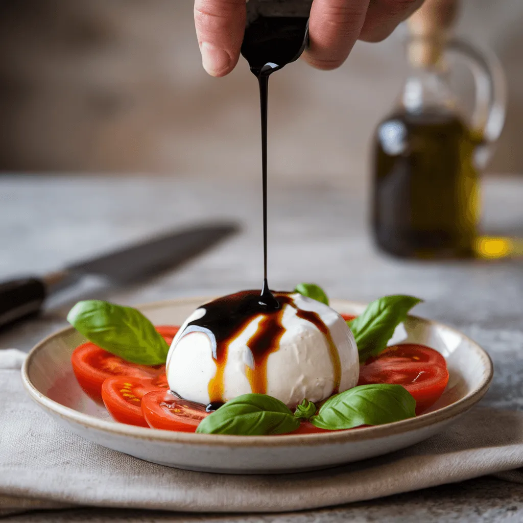 Balsamic Drizzle on Burrata Caprese