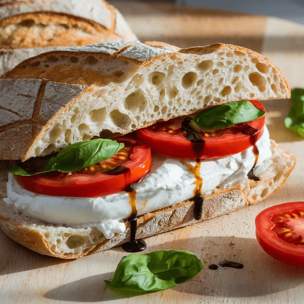 Burrata Caprese Sandwich with Ciabatta