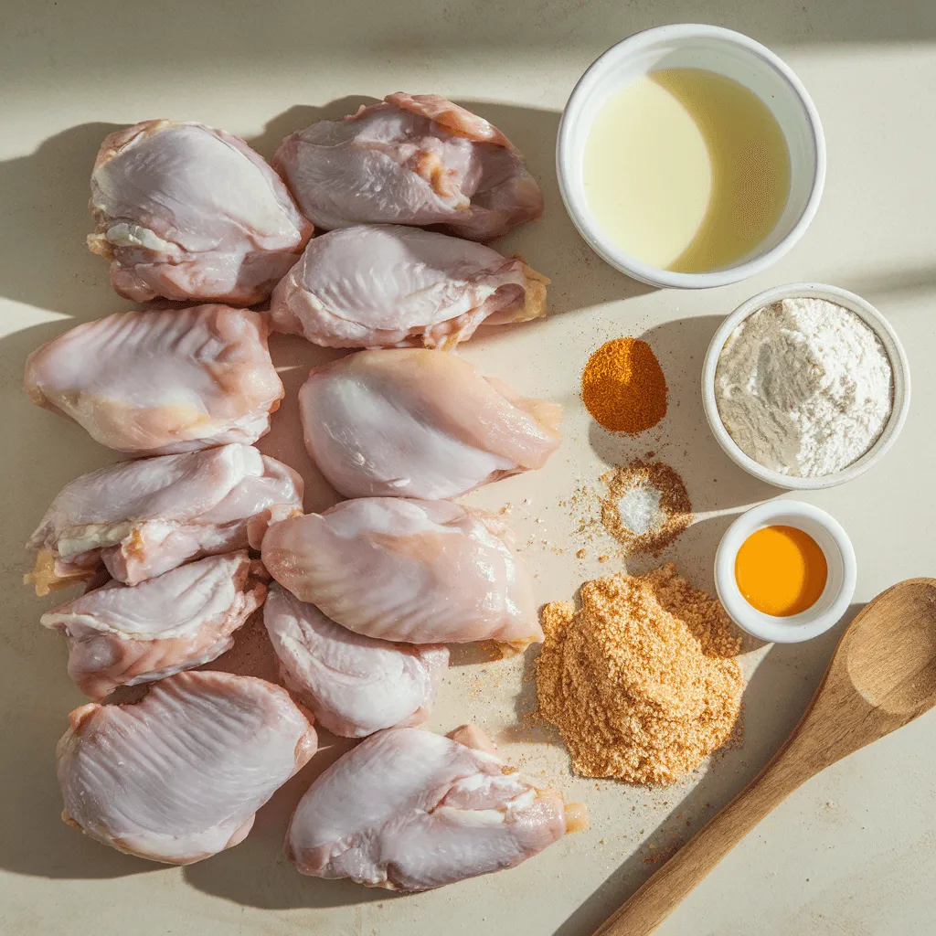 "Ingredients for boneless chicken wings recipe"