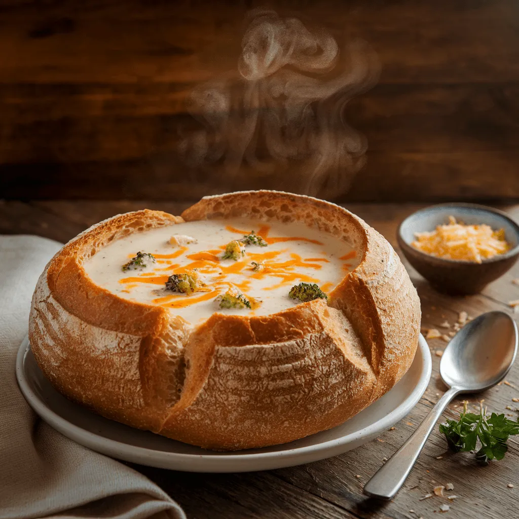 Panera Bread Bowl with steam rising