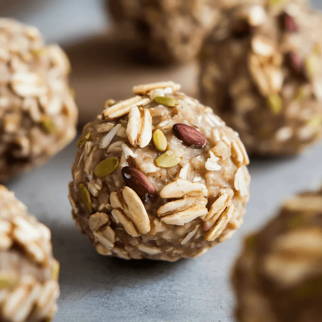 "Close-up of healthy energy balls with oats and nuts"