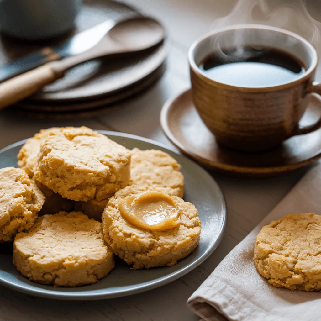 Cornbread cookies served with coffee