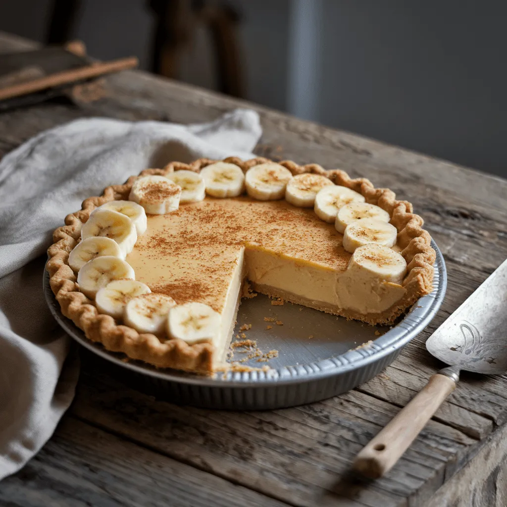 Banana Terracotta Pie with golden crust