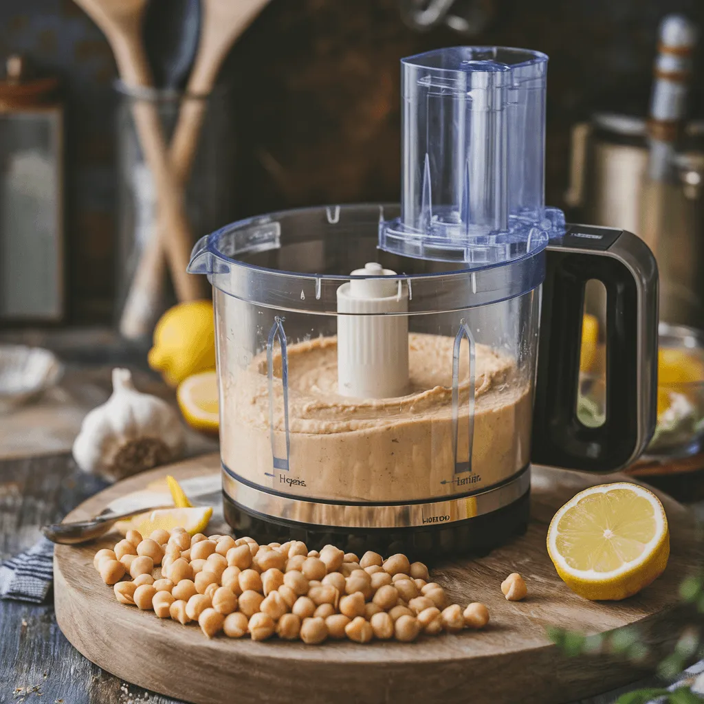 Blending Homemade Hummus for a Creamy Texture