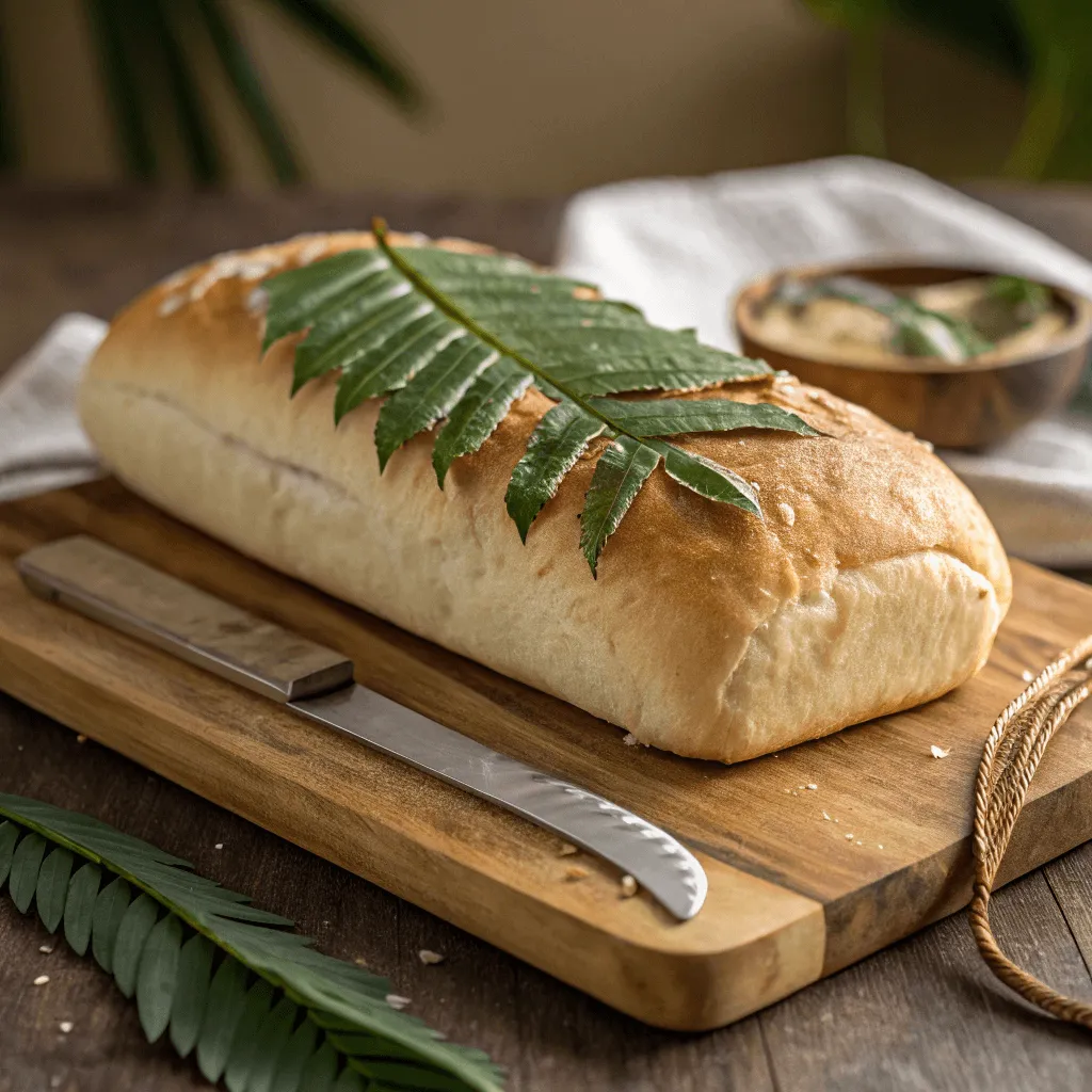 Traditional Cuban Bread with a Palmetto Leaf